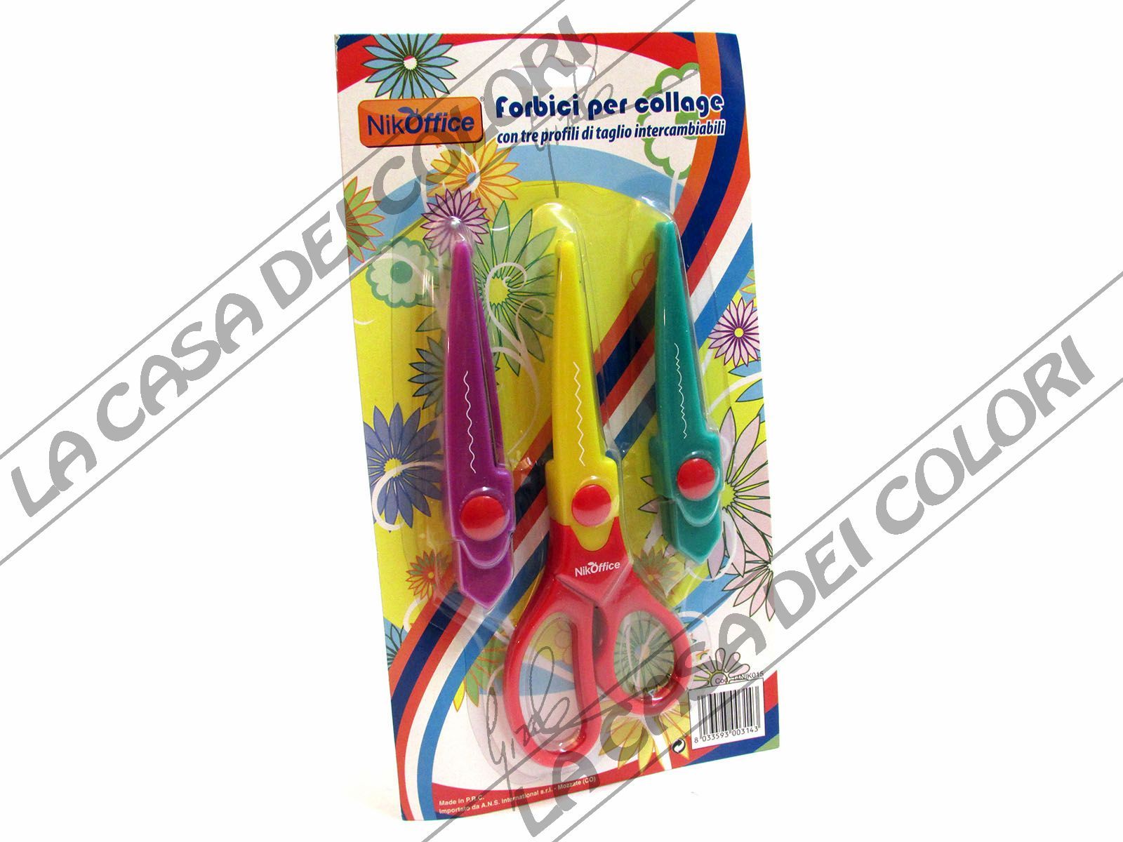 Nobrand – Forbice Per Collage Con 3 Tagli Dentellata Intercambiabili Nikoffice Br