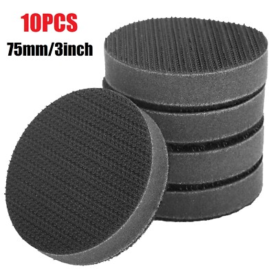 10PCS 3'' Interface Pads Hook Loop Sponge Cushion Buffer Backing Pad Sanding Disc