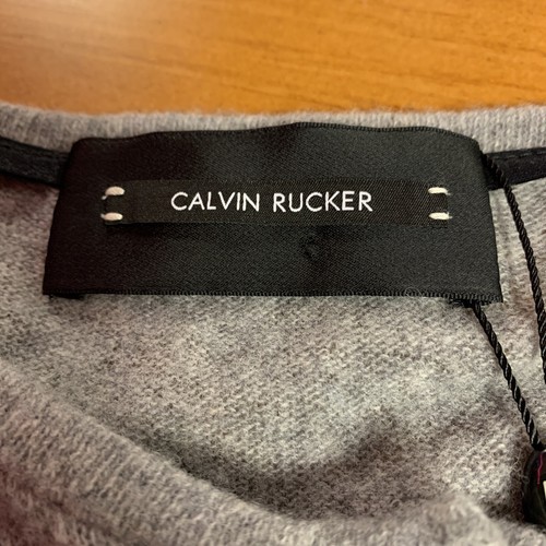 Cardigan Calvin Rucker lana merino girocollo manica lunga passante cravatta grigio taglia XS - Foto 4 di 9