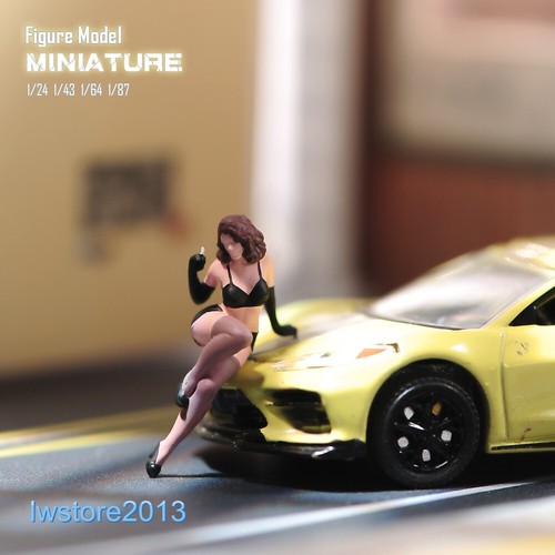 1/64 Sexy Sitting Girl Scene Props Miniatures Figures Model For Cars Vehicle Toy - Picture 4 of 6