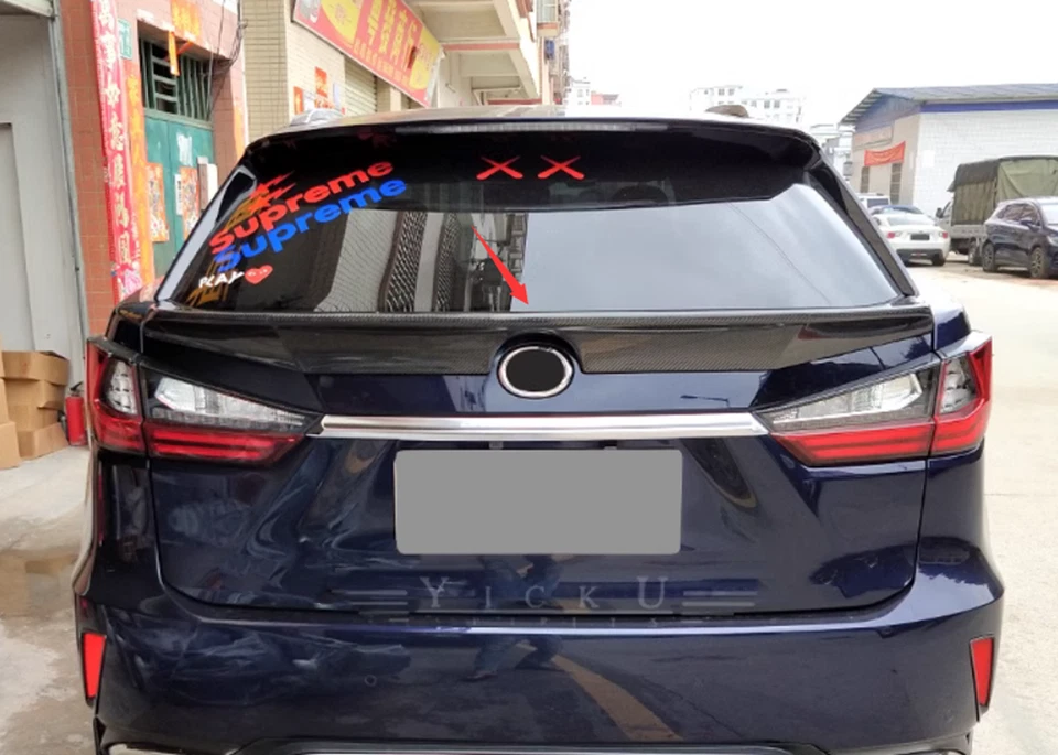 1PCS Real Carbon Fiber Exterior Rear Spoiler Tail Truk For Lexus RX350 2016-2019 - Image 2 of 4