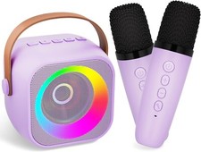 Portable Speaker for Kid Mini 2 Karaoke Microphones Gift for Home Class Party