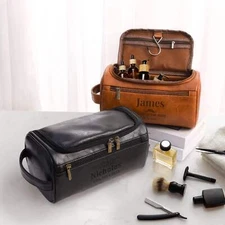 Personalised Unisex Leatherette Toiletry Bag