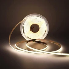 16.4ft / 5m COB LED Strip DC 12V 24V 384/528LEDs/m  Tape Lights Cabinet Gift