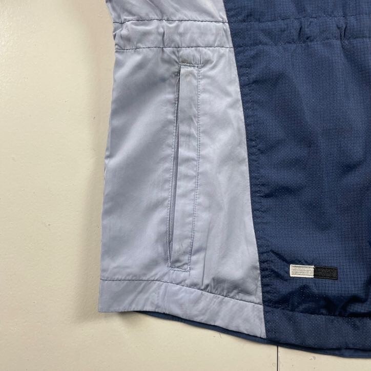 IllumiNITE Jacket Mens Large Blue Full Zip Mock Neck Windbreaker Vented Outdoor