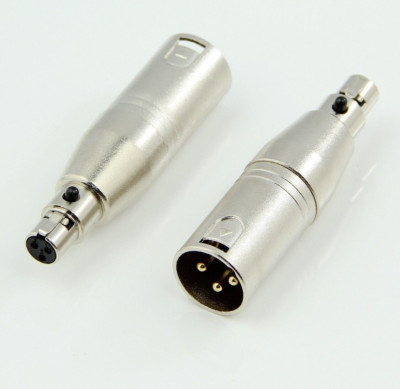 2 Stück Metall XLR 3 Pin Stecker auf Mini XLR Buchse Adapter Konverter Stecker