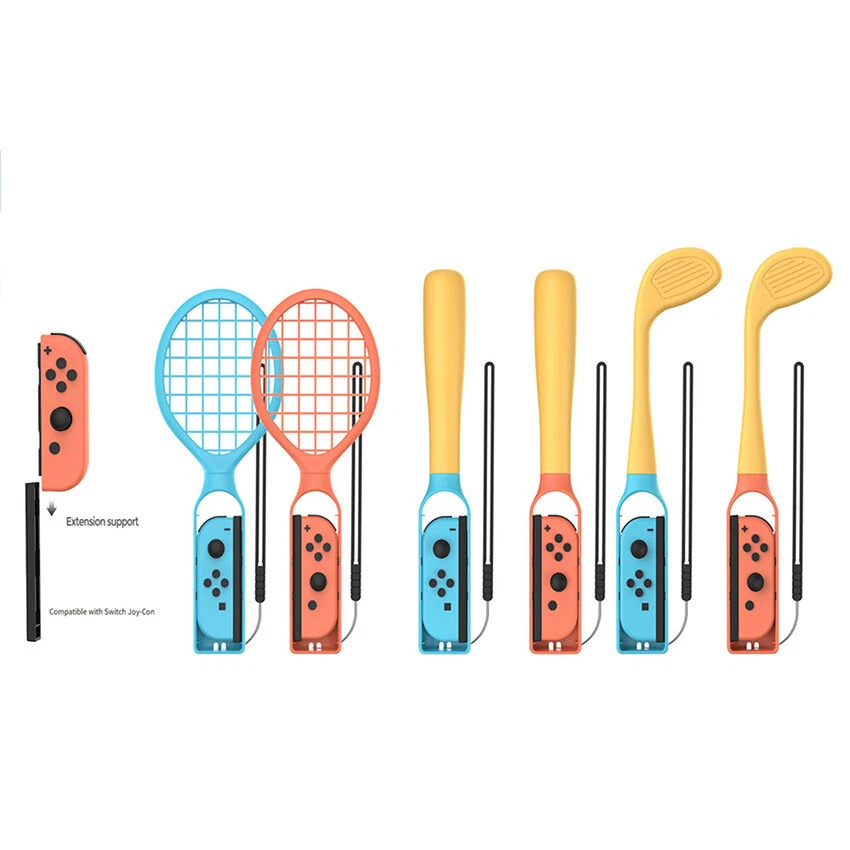 6 in 1 Bundle Tennis Rackets Baseball Bats Golf Clubs for Switch2/OLED Accessory - Image 4 of 4