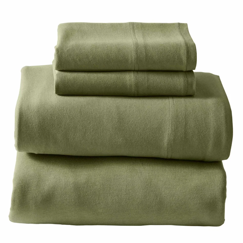 Better Homes & Gardens Full Size 4-Pc Jersey Sheet Set Dark Cilantro Bedding - Image 2 of 4