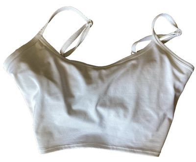 Pink Active White Twisted Back Sports Bra Sz Medium