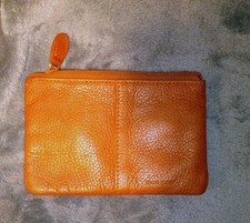 Brown Women's Wallet Zip-Around Zipper Key Fob Credit Card Folding Solid