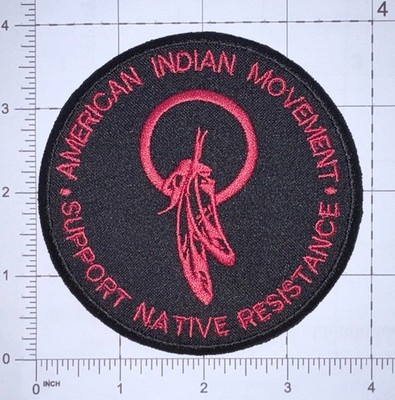 AIM American Indian Movement Support Native Resistance Patch Hook & Iron-On A387