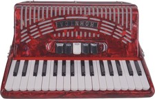 Hohner 72 Bass Entry Level Piano Accordion Red ISSUE