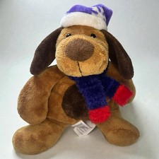 Holiday Time Dog 10" Plush Floppy Ears Purple Hat Scarf Stuffed Animal Walmart