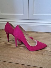 Bright Pink Quiz Stiletto Heel Court Shoes Quiz 4 37 Chrome Detail