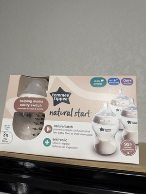 Tommee Tippee Baby Bottles Kids 9oz Clear Natural Start Anti-Colic 3-Pack