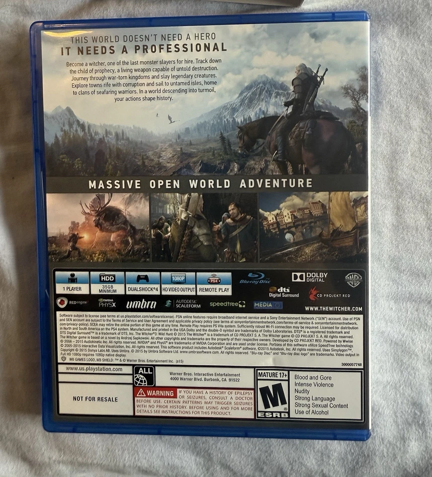 Witcher 3: Wild Hunt PS4 (PlayStation 4) Foto 2 de 4