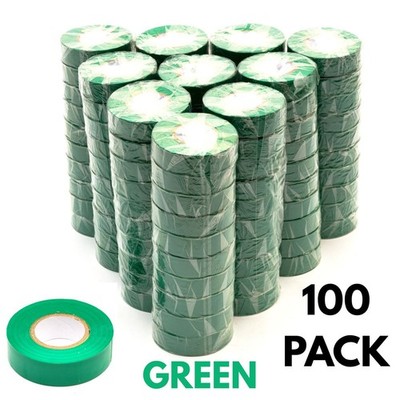 100 x 19 mm x 20 m GRÜN PVC Elektroisolierband schwer entflammbar GROSSHANDEL