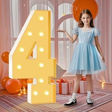 HITINO Marquee Numbers, 4 Feet Tall Light Up Numbers 4, Large Birthday Decoratio