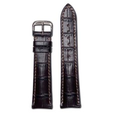 Embossed Leather Alligator Print Watch Band Louisiana Mocha
