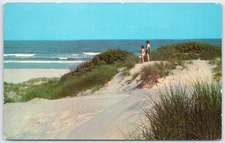 Vintage Sand Dunes and Ocean Postcard by Tichnor Bros., Boston