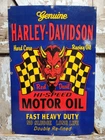 VINTAGE HARLEY DAVIDSON PORCELAIN SIGN OLD MOTORCYCLE RED DEVIL DEALER MOTOR OIL