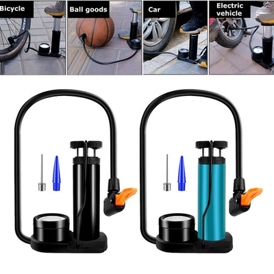 #ad Bike Pump Mini Portable Motor Bicycle Foot Pump Pressure Gauge Tire Air Pump $10.59