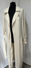 + Lässiger Maximantel Leinen/ Viscose  natur  Gr; S