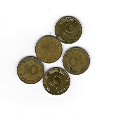 5 Coins from Germany. - with all 5  (A, D, F, G, J) mint marks