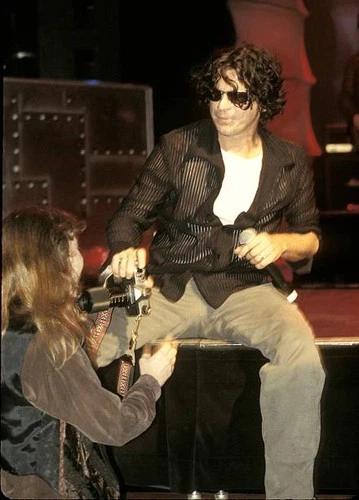 Singer Michael Hutchence of the Australian rock band INXS is shown- Old Photo 2