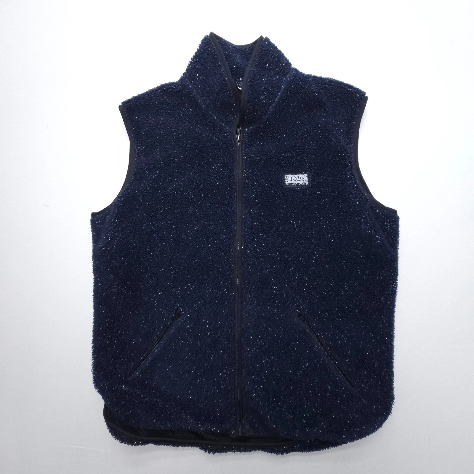 Vintage Fleece Vest Ru Outside in the Tetons Mens Medium Blue Zip Gorpcore