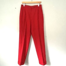 Harve Benard Pants Size 12 8/10 Red Wool Lined Trousers Vintage