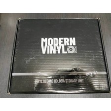 Modern Vinyl Record Holder/Storage Unit Black, Metal, Protective Padding 