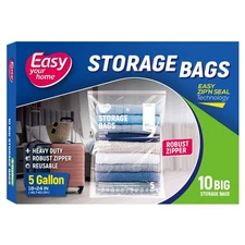 5 Gallon Zipper Lock Storage Bags18"x24"Reusable Extra Large Size Plastic Fre...