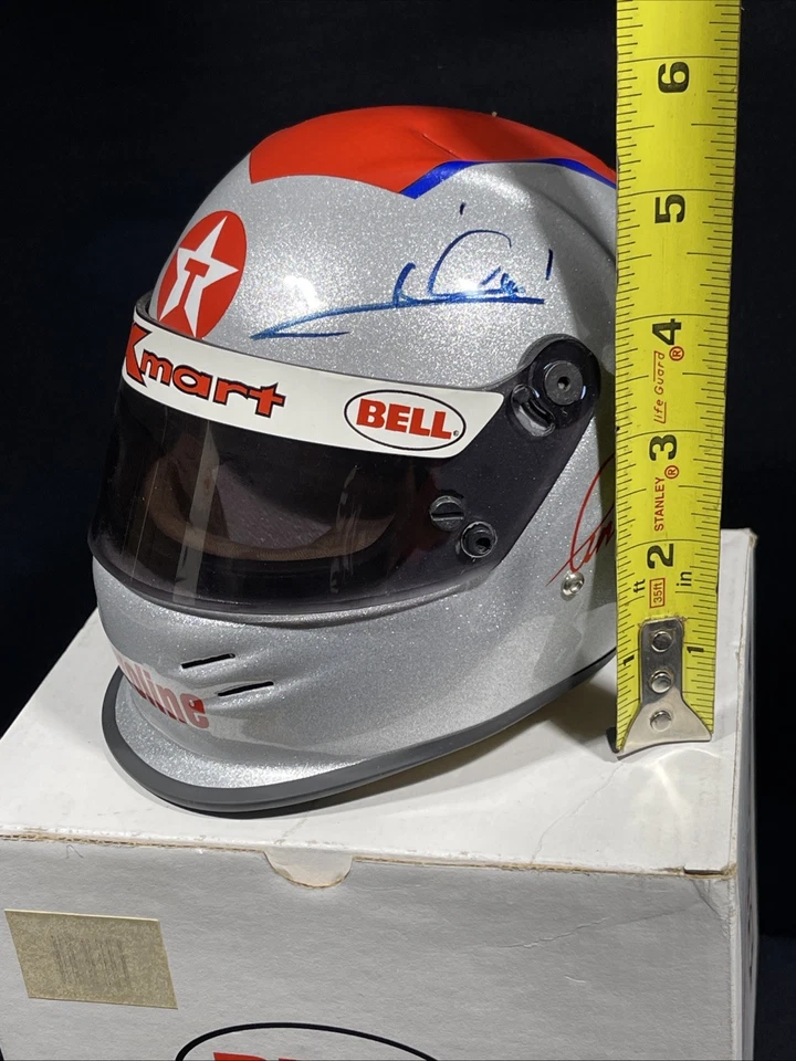 Mario Andretti Bell Team Kmart Mini Helmet Replica Signed - Image 3 of 4