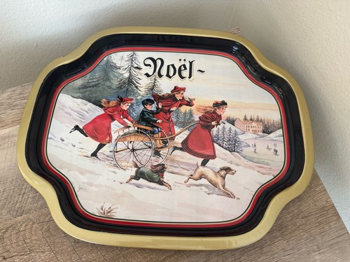 Vintage Scarborough & Co Christmas NOEL Metal Serving Tray Victorian England - Picture 17 of 21