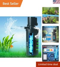 158GPH Small Aquarium Filter, UV Sterilizer for Aquarium for 10-45 Gal Tank ...