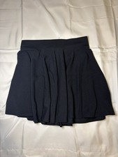 Brand New Women Black High Polyester Waist Skater Mini Flared Skirt Cute