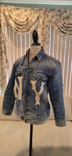 VTG GUCCI Jean Baseball NY Logo Denim Jacket M Cotton Used