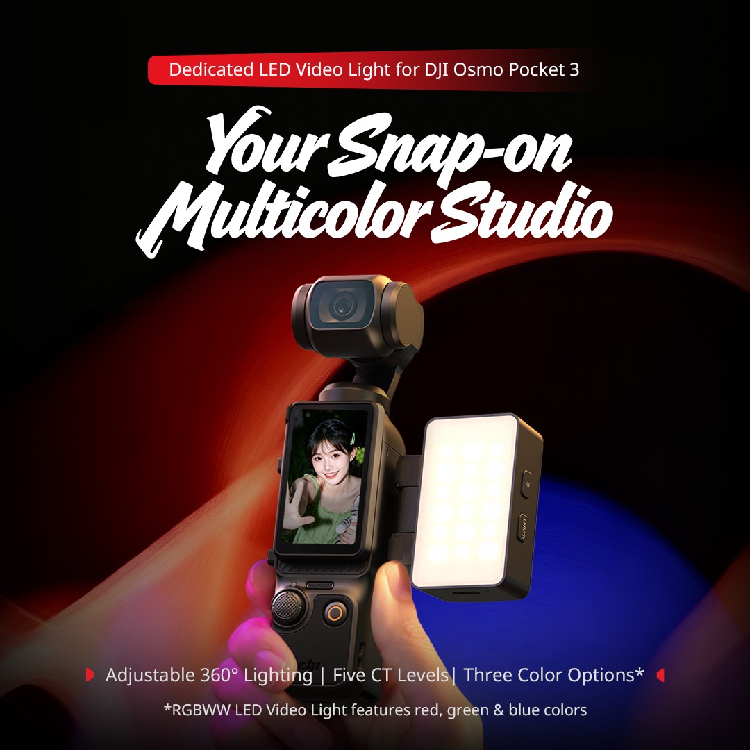 SmallRig Bi-Color RGBWW LED Video Light for DJI Osmo Pocket 3 2700K-6500K