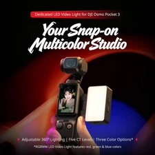 SmallRig Bi-Color RGBWW LED Video Light for DJI Osmo Pocket 3 2700K-6500K