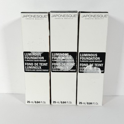 JAPONESQUE NEW Luminous Foundation Flawless Liquid Makeup Shade 09 3 Pack