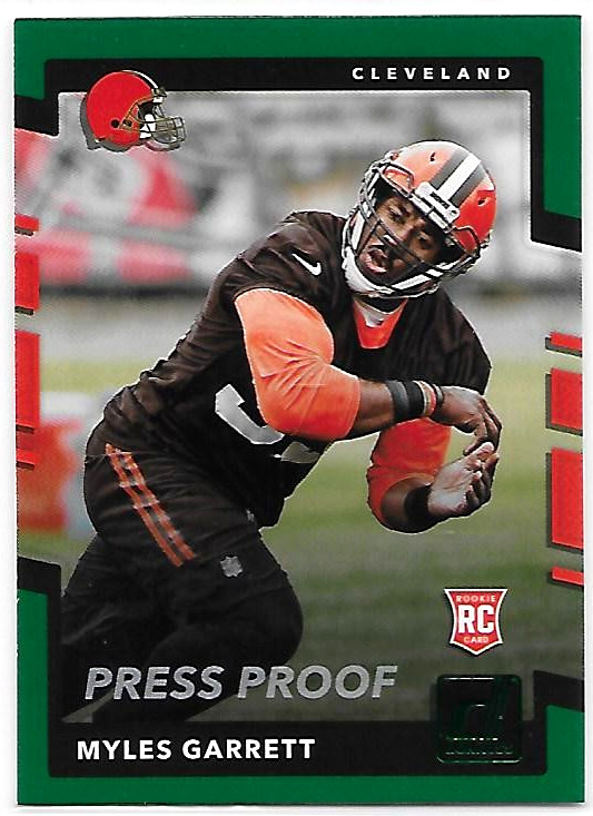 2017 PANINI DONRUSS MYLES GARRETT SSP GREEN PRESS PROOF RC ROOKIE #356 "BROWNS"
