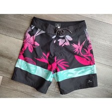 Rip curl swim trunks board shorts youth boys size 10 black pink green