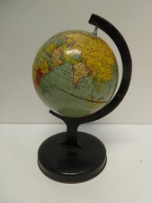 VINTAGE RELIABLE SERIES PRESSED TIN METAL WORLD GLOBE MADE IN ENGLAND