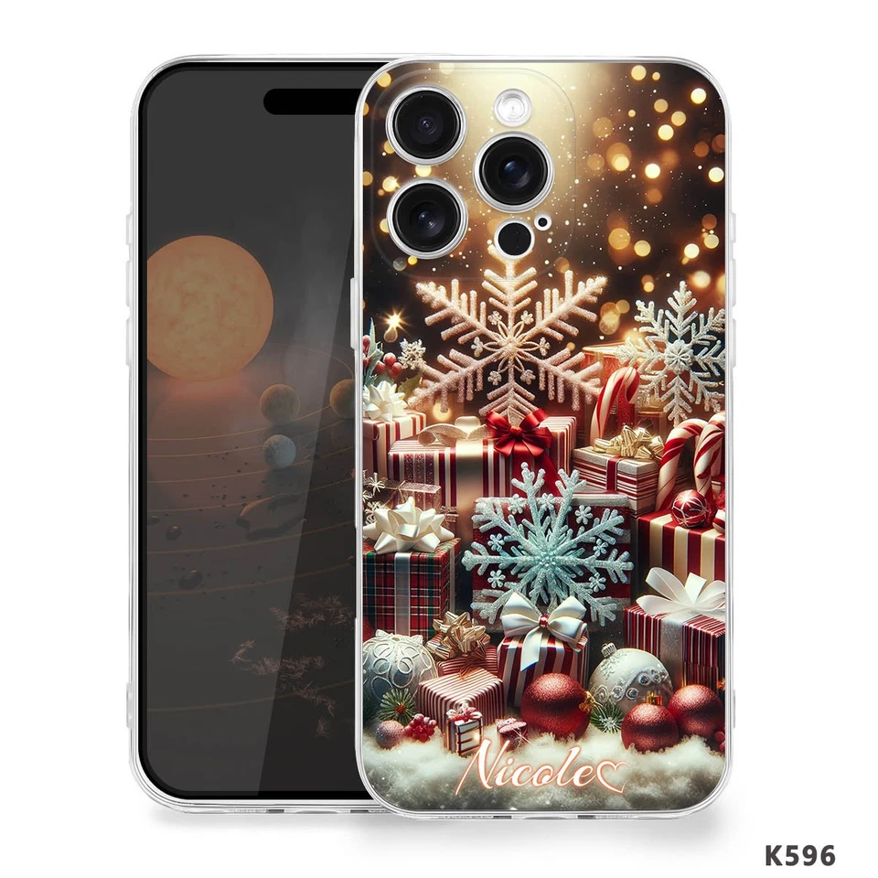 Capa telefone personalizada Natal para iPhone 17 16 15 Pro 14 13 Air silicone - Imagem 3 de 4