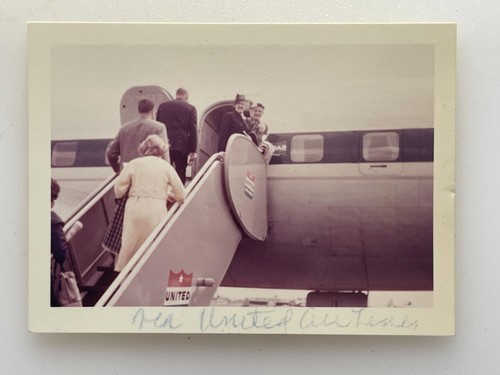 Vintage 1959 United Air Lines Douglas DC-7 Color Photo Airplane Snapshot