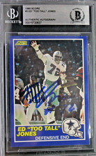 Too Tall Ed Jones Dallas Cowboys Signed 1989 Score #5 Autographed Card BAS