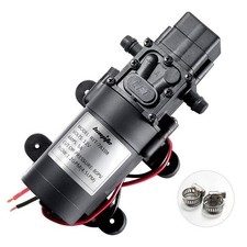 12V DC Water Transfer Pump with 2 Hose Clamps 12 Volt Diaphragm Pump Self Pri...