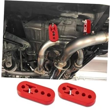 4PCS Car Rubber Exhaust Hanger, Rubber Muffler Hangers, Rubber 4 Hole Red