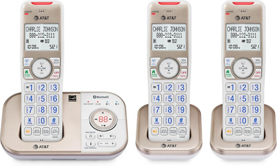 3-Handset DECT 6.0 Bluetooth Expandable Cordless Phone for Home with Answering M